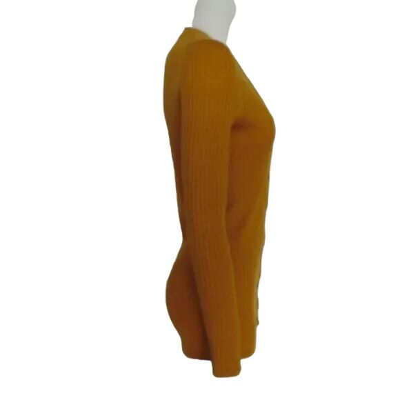 VERA WANG Lavender Label Sweater, S, Mustard yellow, Silk & Cashmere, Ribbed - Picture 10 of 15